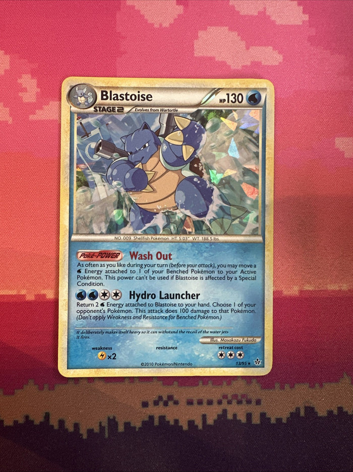 Pokemon Card Blastoise Unleashed Cracked Ice Holo Rare 13/95 Near Mint