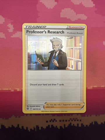 Pokemon Card Professor's Research Brilliant Stars Holo Rare 147/172 Near Mint