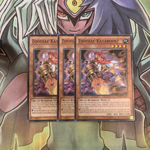 MACR-EN027 x3 Zoodiac Kataroost Common Excellent Condition Yugioh