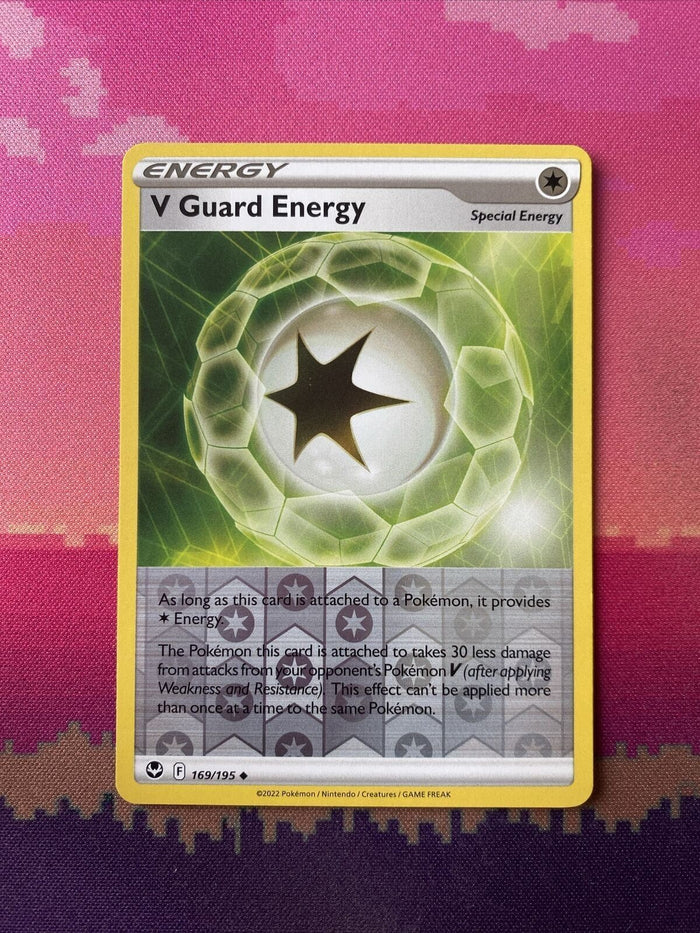 Pokemon Card V Guard Energy Silver Tempest Reverse Holo 169/195 Near Mint