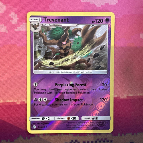 Pokemon Card Trevenant Cosmic Eclipse Reverse Holo Rare 94/236 NM