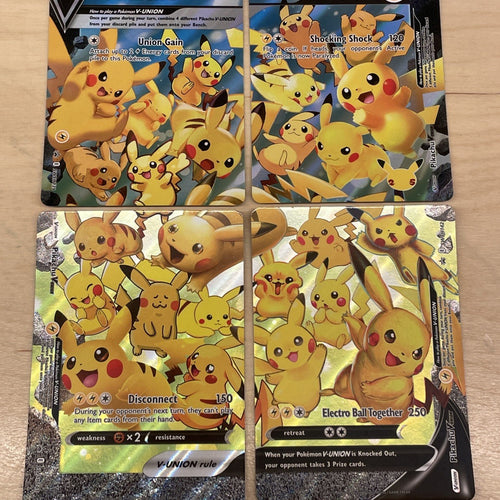 Pikachu V-Union SWSH 139 140 141 142 [Set of 4] Black Star Promo Pokemon Cards!