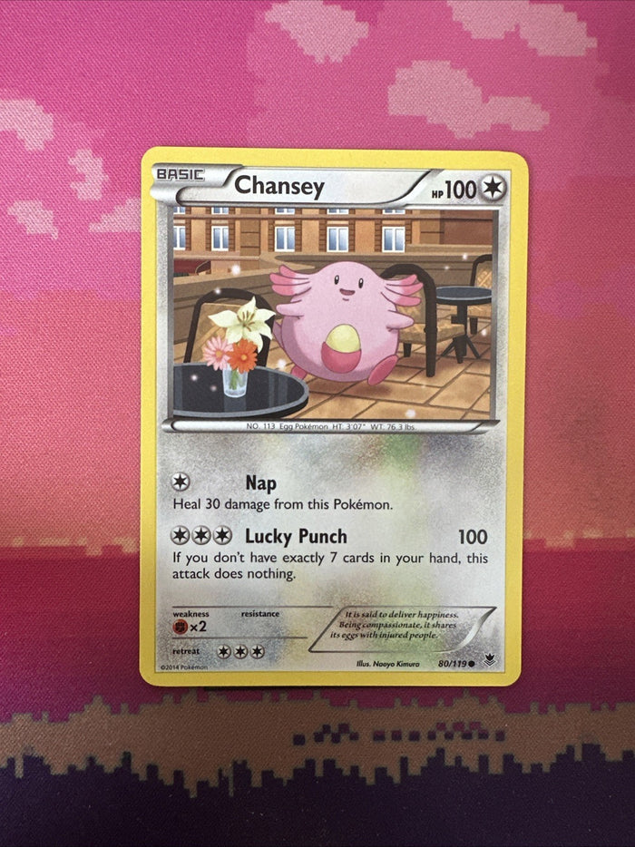 Pokemon Card Chansey Phantom Forces Common 80/119 Near Mint