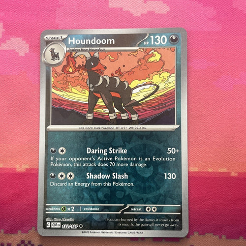 Pokemon Card Houndoom Obsidian Flames Reverse Holo 133/197 Near Mint
