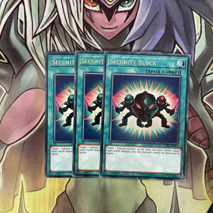 CIBR-EN053 x3 Security Block Rare Excellent Condition Yugioh