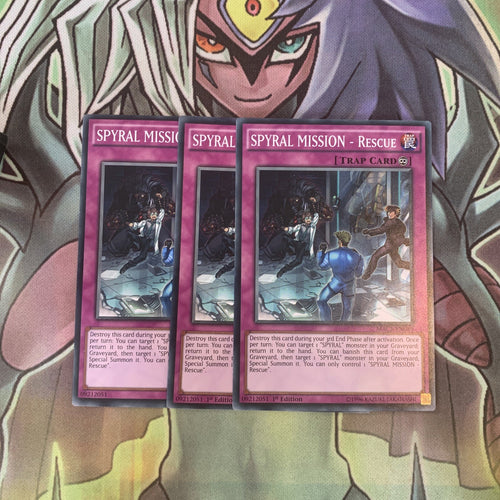 MACR-EN089 x3 SPYRAL MISSION - Rescue Common Excellent Condition Yugioh