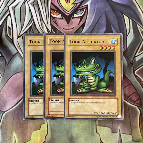 SDP-009 x3 Toon Alligator Common Excellent Condition Yugioh