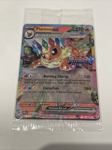 Pokémon TCG Flareon EX  014/131 SV Prismatic Evolutions Stamped Sealed Promo