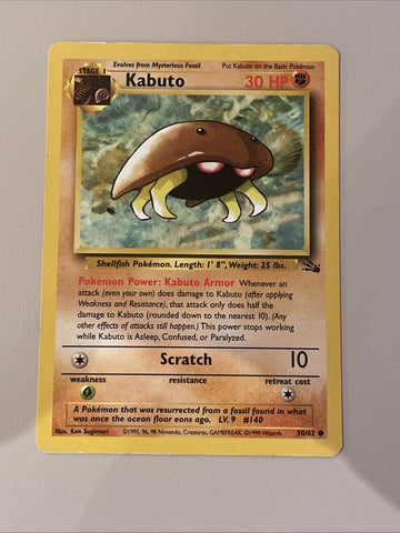 Pokémon TCG Kabuto Fossil 50/62 Regular MP.