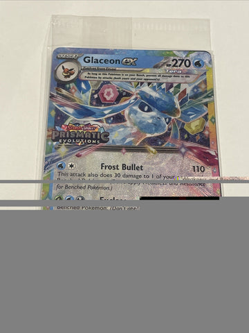 Pokémon TCG Prismatic Evolutions Glaceon EX Stamped Promo Card 026/131 Sealed