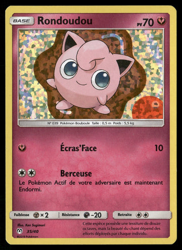 Pokemon Card Jigglypuff LP Mcdonald's 2019 holo 35/40