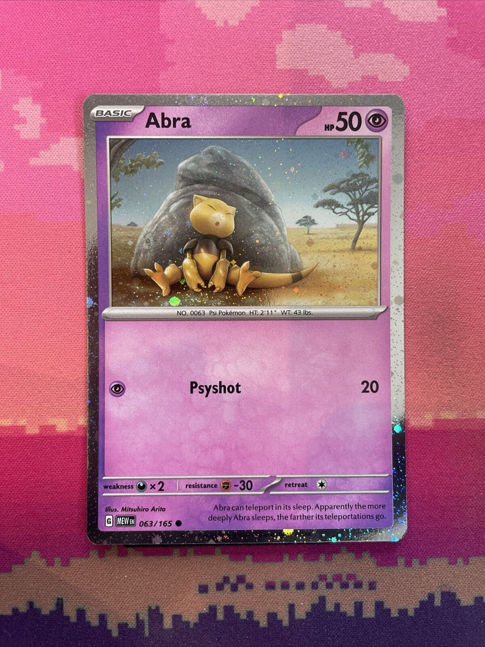 Pokemon Card Abra Scarlet & Violet Cosmo Holo 063/165 Near Mint