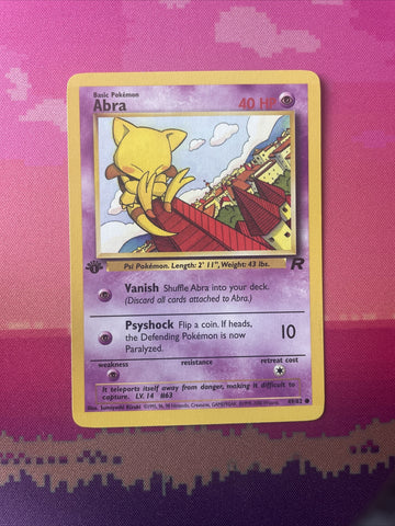 Pokemon Card Abra Team Rocket 1st Edition Common 49/82 Near Mint