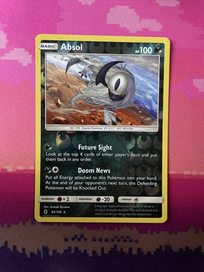 Pokemon Card Absol Guardians Rising Reverse Holo Rare 81/145 Near Mint
