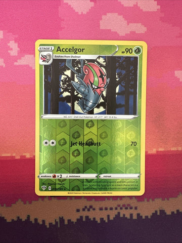 Pokemon Card Accelgor Darkness Ablaze Reverse Holo Rare 010/189 Near Mint