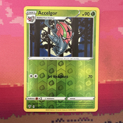 Pokemon Card Accelgor Darkness Ablaze Reverse Holo Rare 010/189 Near Mint