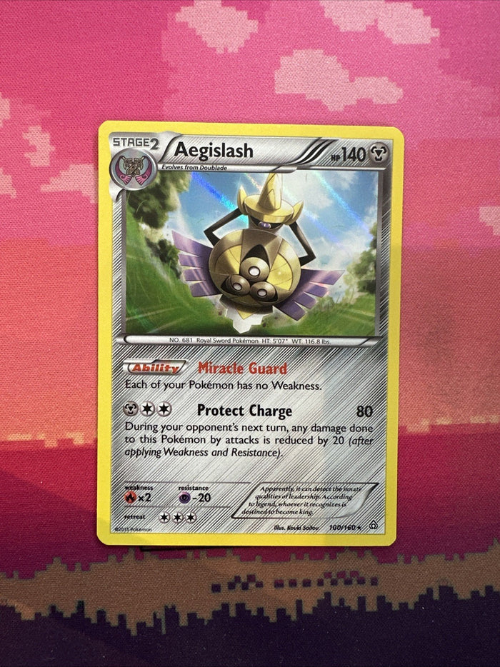 Pokemon Card Aegislash Primal Clash Holo Rare 100/160 Near Mint