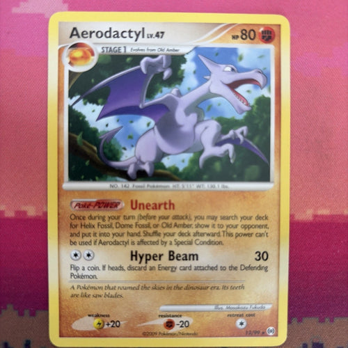 Pokemon Card Aerodactyl Arceus Rare 13/99 Near Mint