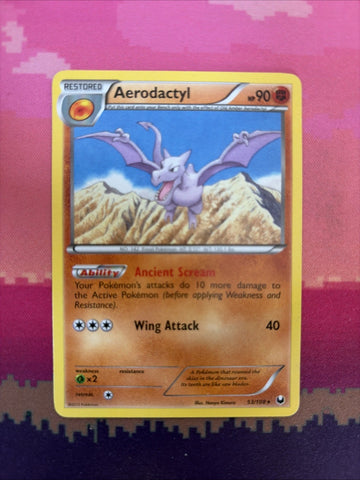 Pokemon Card Aerodactyl Dark Explorers Rare 53/108 Near Mint