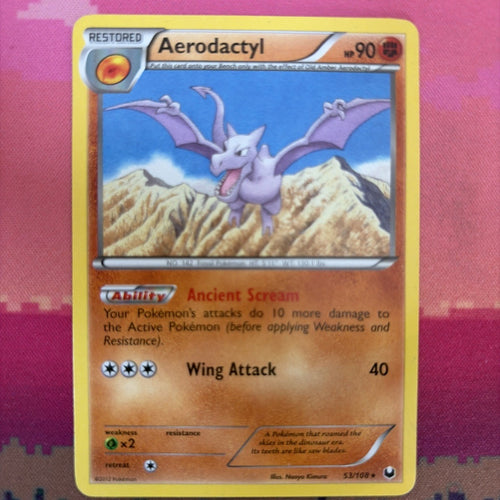 Pokemon Card Aerodactyl Dark Explorers Rare 53/108 Near Mint