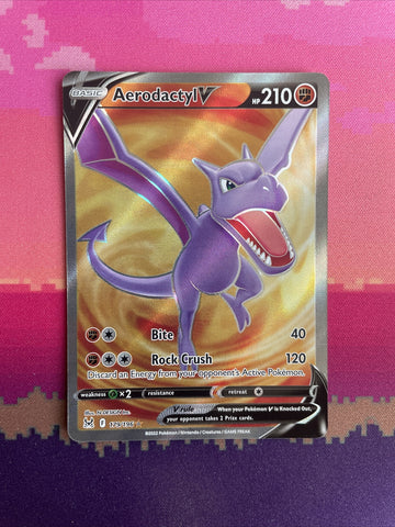 Pokemon Card Aerodactyl V 179/196 Ultra Rare Lost Origin Near Mint