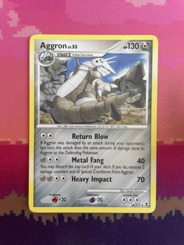Pokemon Card Aggron Rising Rivals Rare 14/111 Near Mint