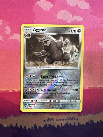 Pokemon Card Aggron Unbroken Bonds Reverse Holo Rare 125/214 Near Mint