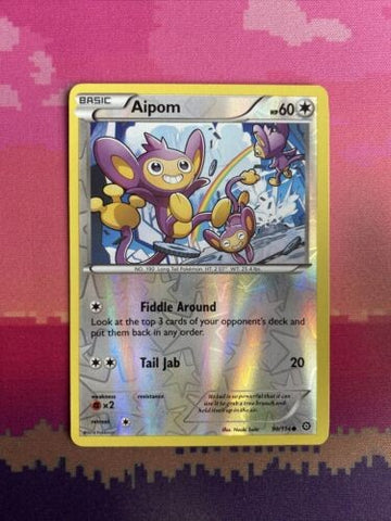 Pokemon Card Aipom Steam Siege Reverse Holo Common 90/114 Near Mint