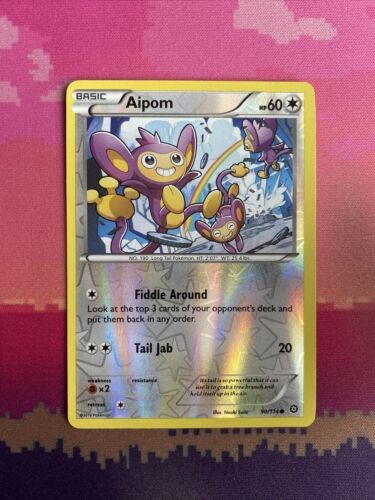 Pokemon Card Aipom Steam Siege Reverse Holo Common 90/114 Near Mint