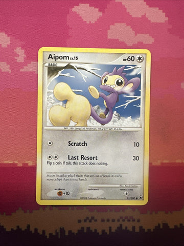 Pokemon Card Aipom Stormfront Common 51/100 Near Mint