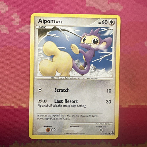 Pokemon Card Aipom Stormfront Common 51/100 Near Mint
