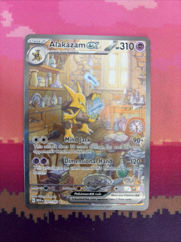 Pokemon Card Alakazam ex 201/165 Special Illustration Rare 151 Near Mint
