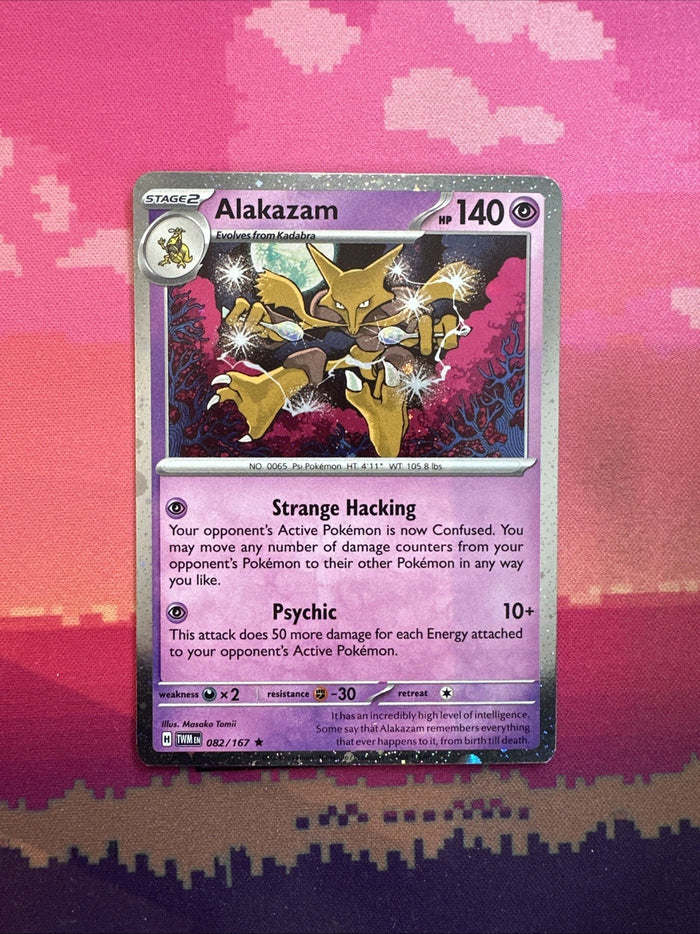 Pokemon Card Alakazam Twilight Masquerade Cosmo Holo Rare 082/167 Near Mint