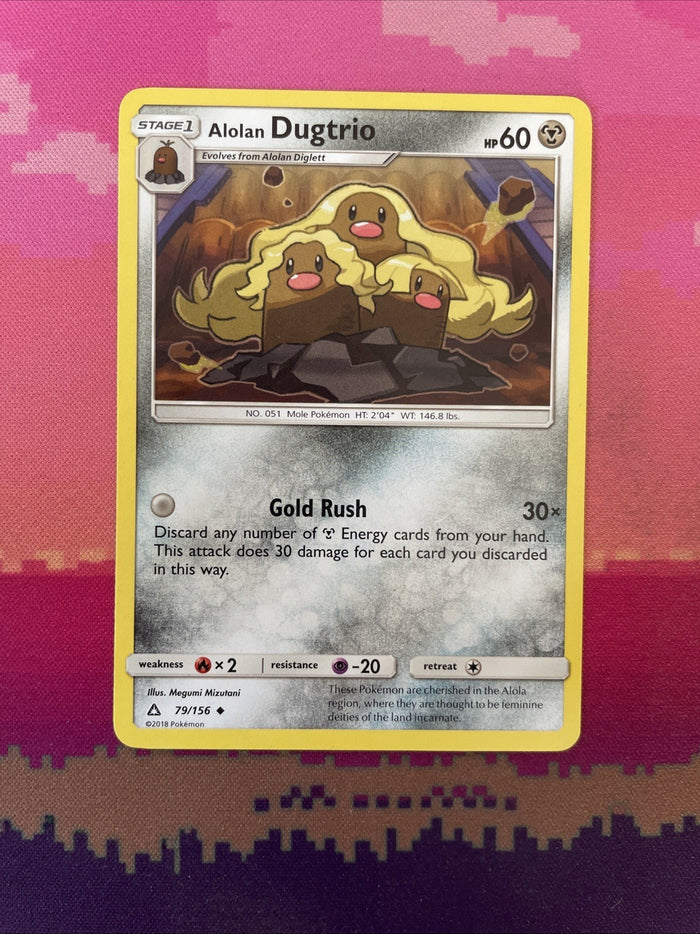 Pokemon Card Alolan Dugtrio Ultra Prism Uncommon 79/156 Near Mint