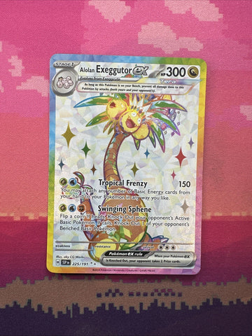 Pokemon Card Alolan Exeggutor ex 225/191 Ultra Rare Surging Sparks Near Mint