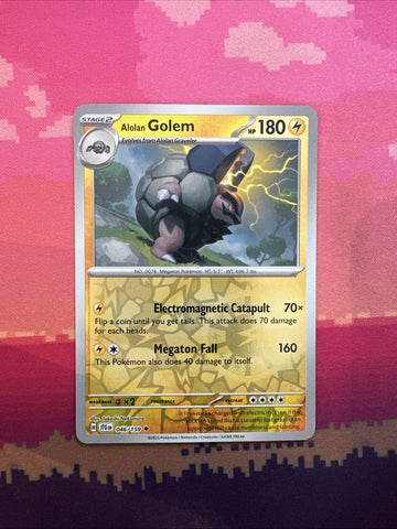 Pokemon Card Alolan Golem Journey Together Reverse Holo Uncommon 046/159 NM