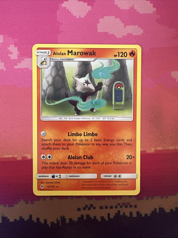Pokemon Card Alolan Marowak Forbidden Light Rare 12/131 Near Mint