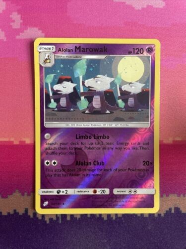 Pokemon Card Alolan Marowak Team Up Reverse Holo Rare 64/181 Near Mint