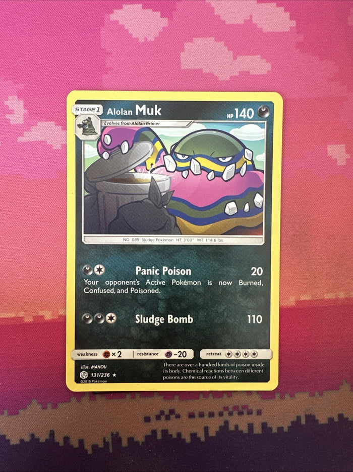 Pokemon Card Alolan Muk Cosmic Eclipse Rare 131/236 Near Mint