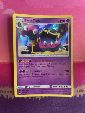 Pokemon Card Alolan Muk Sun & Moon Holo Rare 58/149 NM