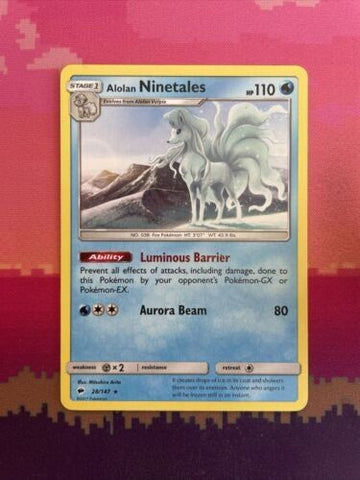 Pokemon Card Alolan Ninetales Crimson Invasion Rare 28/147 Near Mint