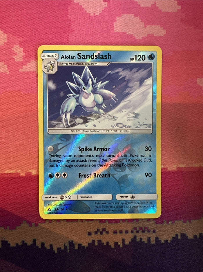 Pokemon Card Alolan Sandslash Ultra Prism Reverse Holo Rare 29/156 Near Mint