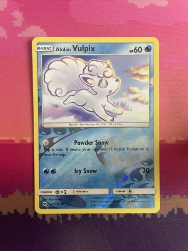 Pokemon Card Alolan Vulpix Burning Shadows Common Reverse Holo 27/147Near Mint