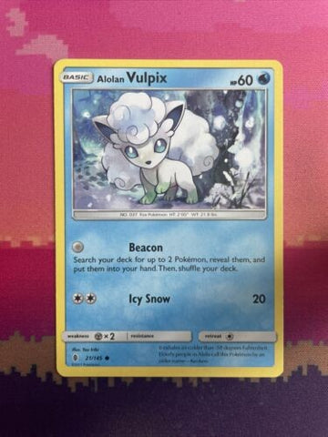 Pokemon Card Alolan Vulpix Guardians Rising Common 21/145 Near Mint
