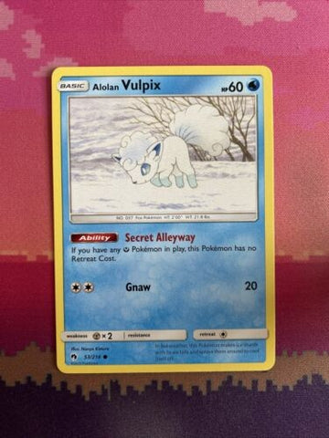 Pokemon Card Alolan Vulpix Lost Thunder Common 53/214 Near Mint