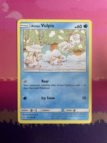Pokemon Card Alolan Vulpix Ultra Prism Common 30/156 Near Mint