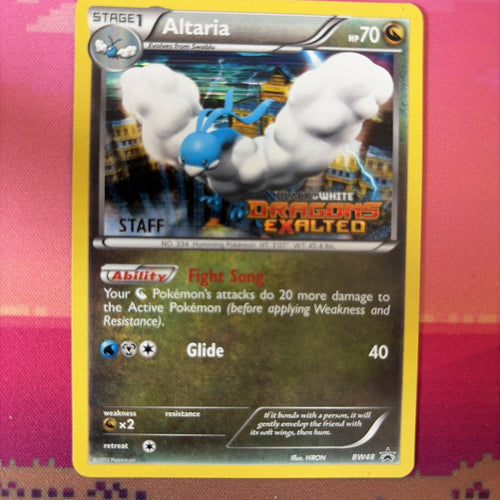 Pokemon Card Altaria Black Star Promo Dragons Exalted Stamp Staff Promo NM