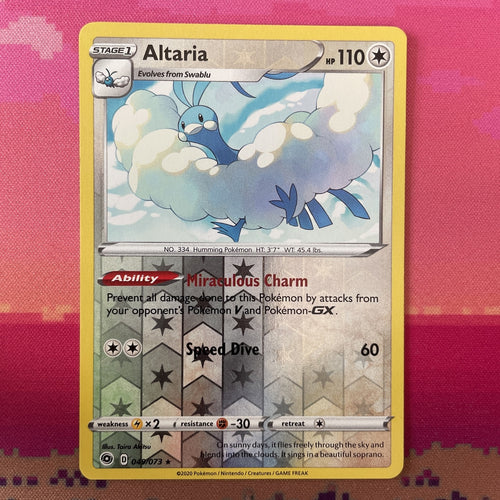 Pokemon Card Altaria Champion's Path Reverse Holo 049/073 Near Mint