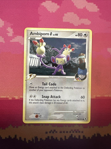 Pokemon Card Ambipom G Rising Rivals Common 56/111 Near Mint