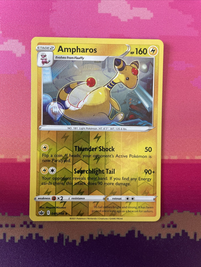 Pokemon Card Ampharos Chilling Reign Reverse Holo 049/198 Near Mint